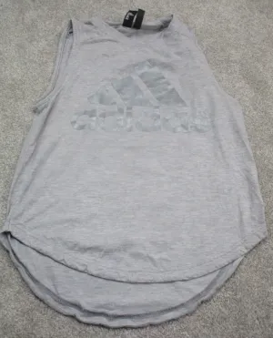 Adidas Basketball Shirt Girls Size XS Gray Sleeveless Athletic Fit Graphic Shirt