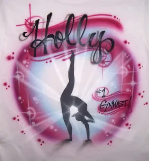 Airbrushed Gymnast Handstand Flip Personalized Shirt