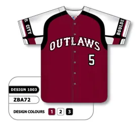 Athletic Knit Custom Sublimated Full Button Baseball Jersey Design 1003