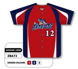 Athletic Knit Custom Sublimated Full Button Baseball Jersey Design 1006