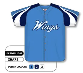 Athletic Knit Custom Sublimated Full Button Baseball Jersey Design 1007