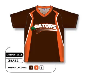 Athletic Knit Custom Sublimated V-Neck Baseball Jersey Design 1018