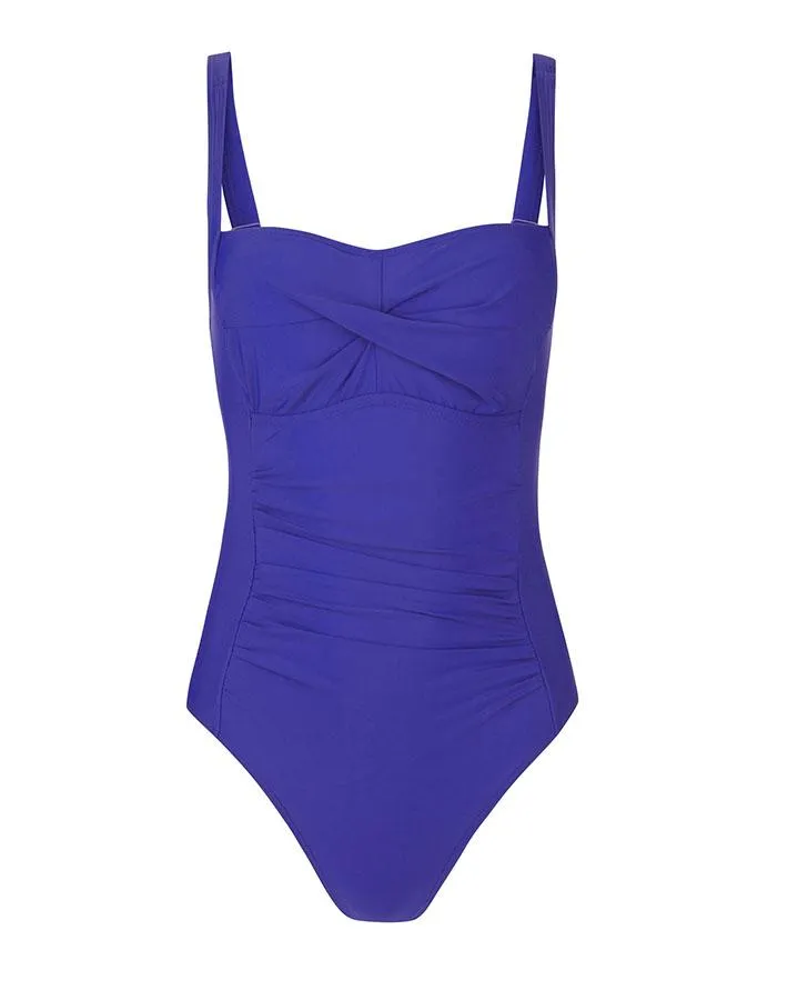 Blue Twist Front Swimsuit