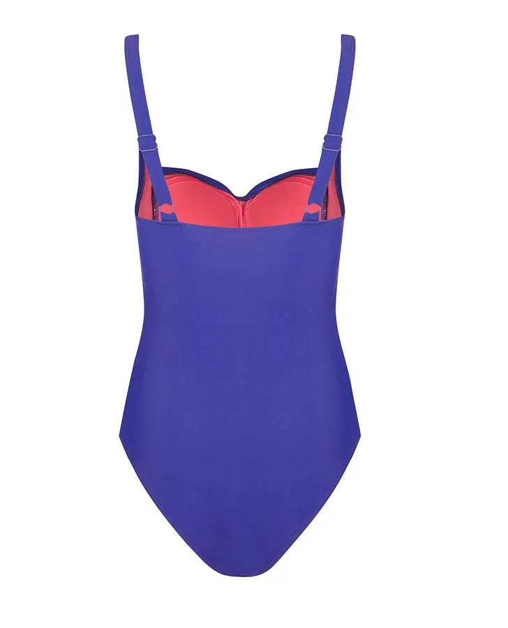 Blue Twist Front Swimsuit