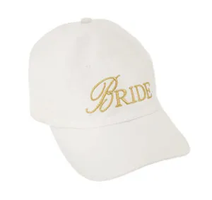 Bride Baseball Hat with Gold Embroidery