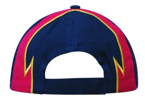 BRUSHED HEAVY COTTON CAP WITH EMBROIDERED EDGED INSERTS TO PEAK & CROWN