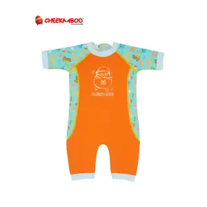 Cheekaaboo Warmiebabes Baby & Toddler Thermal Swimsuit UPF50  Orange Dino