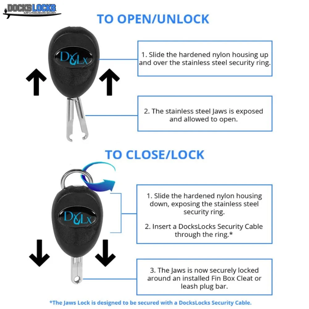 DocksLocks® SUP Paddleboard and Surfboard Lock Anti-Theft Security System