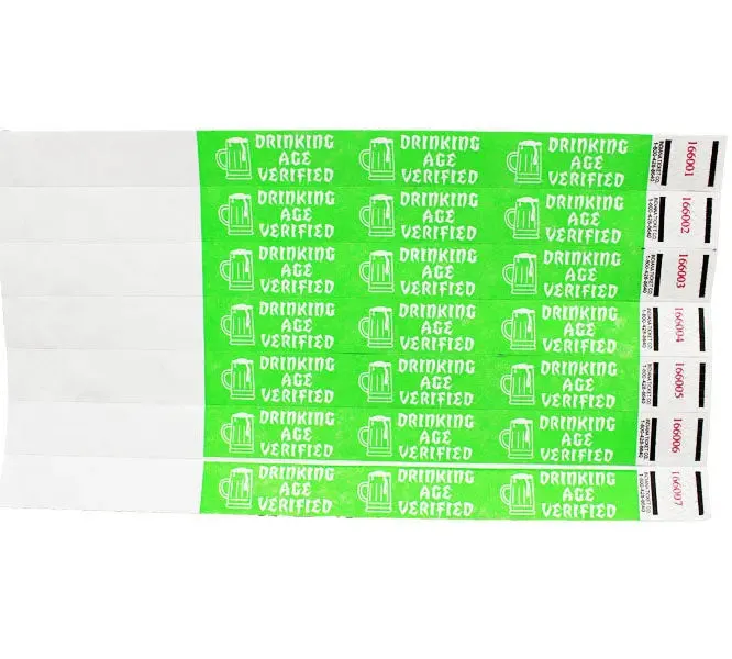 Drinking Age Verified Wristbands - 500/Pack or 1000/Pack