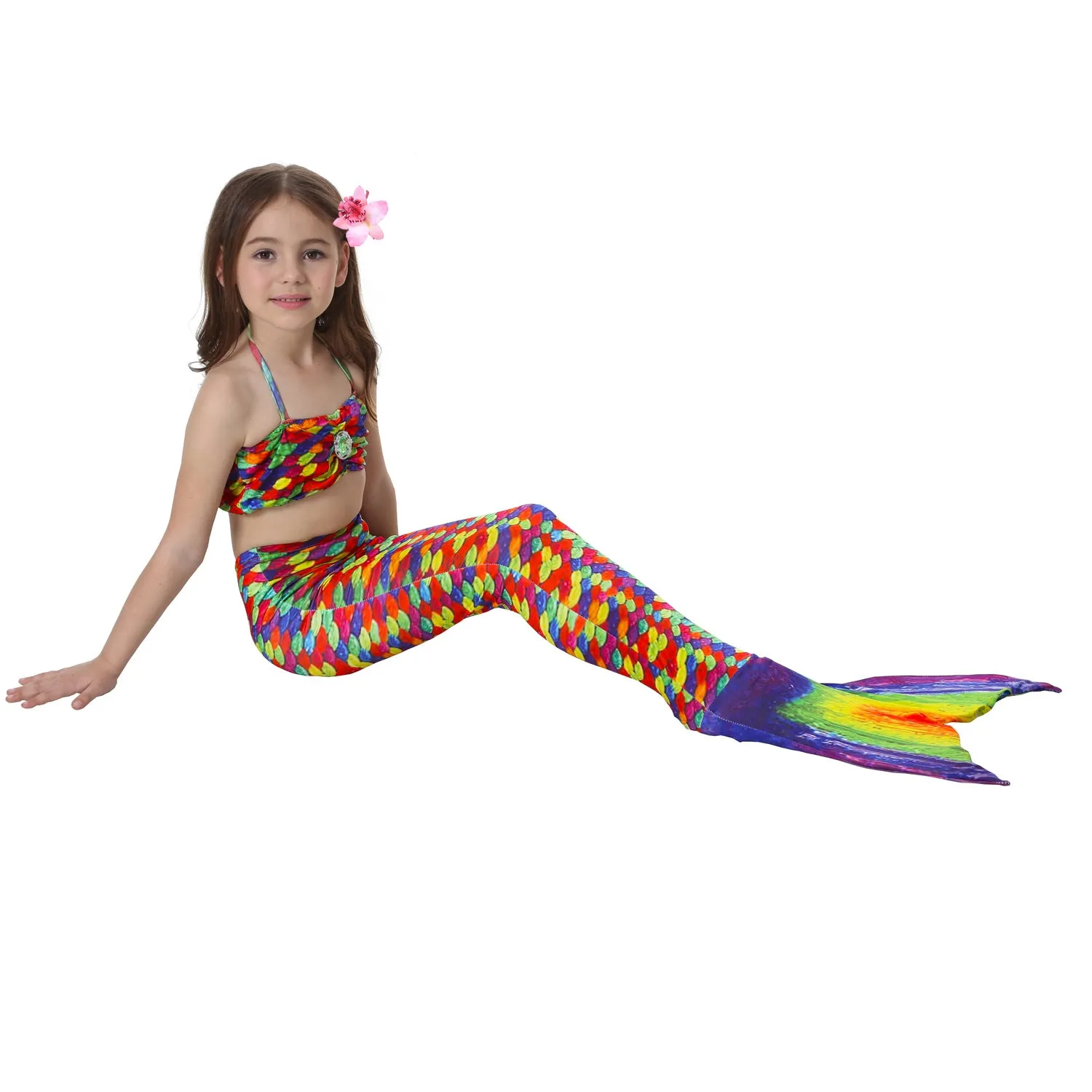 Fancydresswale Mermaid swimming dress for Girls- Multi Color