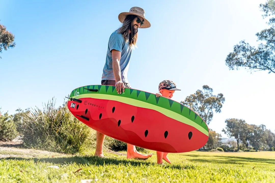 Good Wave 5'6" Fruities Foam Surfboard - Watermelon