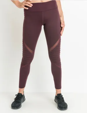 Moto leggings with mesh detail