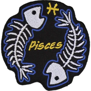 P5473 Pisces Skull Zodiac Sign Patch