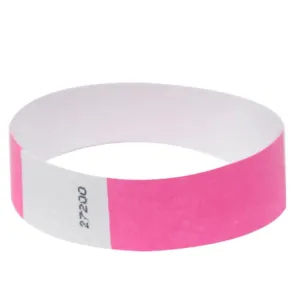 Pink Tyvek Wristbands - Pack of 100