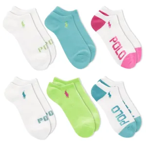 Polo Ralph Lauren Women's 6-Pack Outline Polo Low Cut Socks