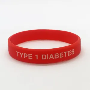 Type 1 Diabetes Wristband - Red